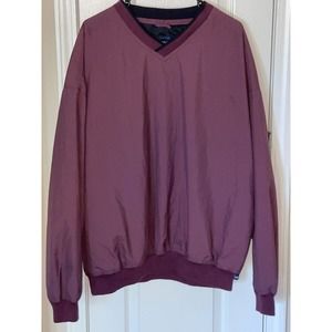 NEW LA Loving Men’s Size XL V-Neck Pullover Golf Windbreaker Burgundy‎ Jacket